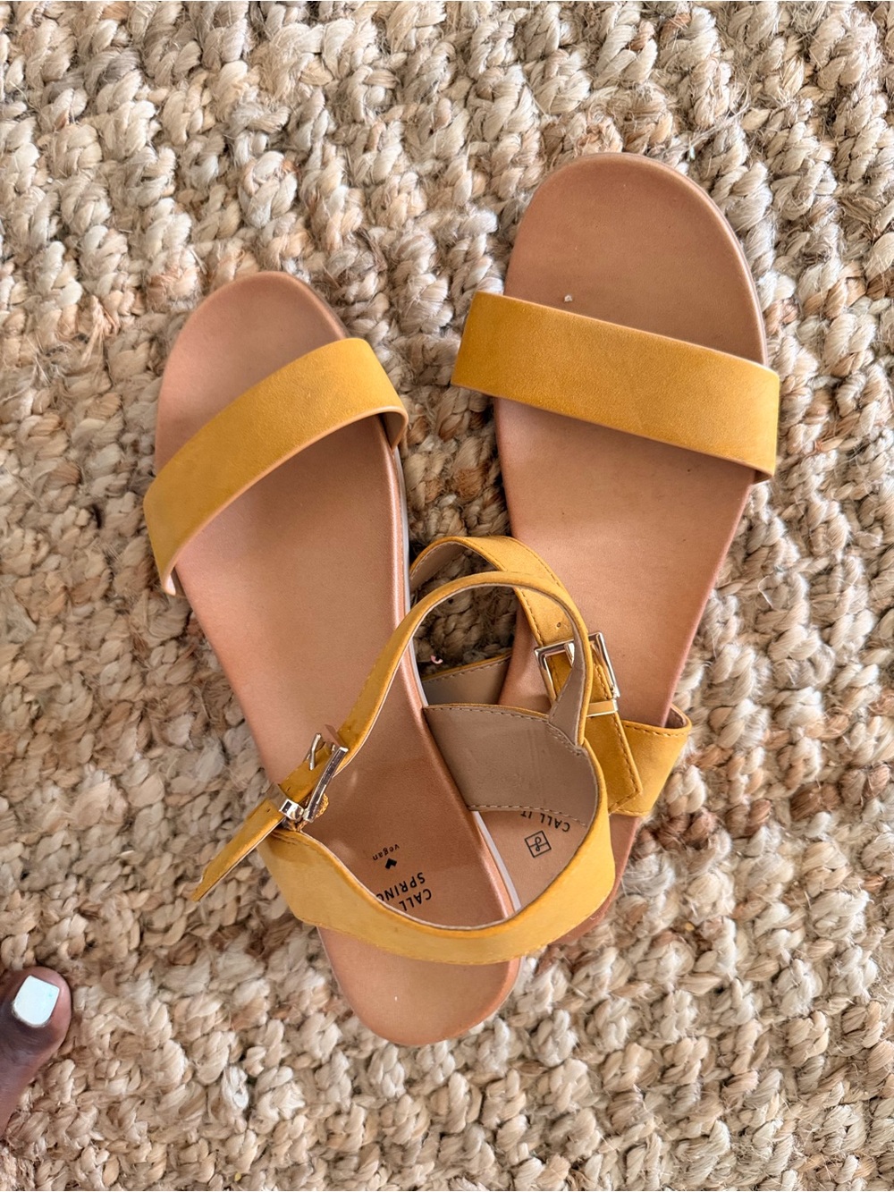 Mustard Yellow Women's Ankle Strap Sandals